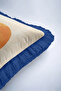 Landscape Nature Sunset Silhouette Fringed Pillowcase - Mountain Cream Navy Blue Tasseled Throw Pillow Cover - 8