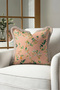 Exotic Bird Botanical Fringe Pillowcase - Elegant Spring Salmon Green Mink Tassel Throw Pillow Cover - 4