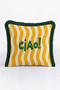 Striped Wavy Design Fringe Pillowcase-Retro Tropical Boho Green Gray Tassel Throw Pillow Cover - 7