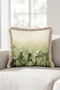 Botanical Garden View Elegant Fringed Pillowcase - Nature Green Cream Mink Tassel Throw Pillow Cover - 2