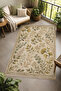 Flower Leaf Patterned Non-Slip Base Machine Washable Digital Printed Chenille Carpet Rug Runner - 5