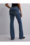 Spanish Style Stretch Fabric Low Waist Bootcut Back Pocket Button Detailed Jeans