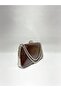 Coffee Color Rustic Material Design Evening Dress Clutch Chain Strap Handheld Wedding Engagement Evening Bag - 3
