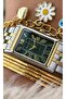 Green Dial Square Model Steel Women's Wristwatch - 3