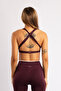 Contrast Double Color Ribbed Burgundy Twist Bra with Removable Pads - 3