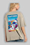 Santorini Greece 3 Beige Oversize Country City Back Printed Unisex T-Shirt 100% Cotton Premium - 3