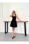 Women's Square Neck Backless Halter Mini Dress - 3