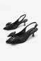 129-2517 Satin Comfortable 5 cm Heel Height Women's Shoes with Bow Detail - 7