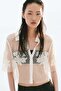 Bead-detail crochet-look shirt - 2