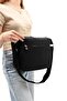 Women's Black Shoulder Bag, Multi-Compartment Strap Crossbody Bag, Lightweight Original Crinkle Waterproof Fabric, 25X13Cm - 4