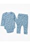 100% Cotton 0-3-6-9-12 Months Lion Printed Snap-On Bodysuit with Pants 2-Piece Ribbed Thin Set