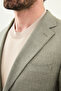Gray Slim Fit Mono Collar Pocket Trousers Drawstring Men's Suit Green - 45434.26Y - 2