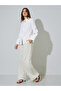 White Embroidered Button Front Blouse - 2