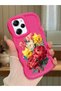 Poco X5 Pro 5g Compatible Case Camera Protector Red Silicone Couple Phone Case Floral Pattern