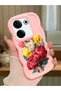 Tecno Camon 20 Compatible Case Camera Protector Pink Silicone Couple Phone Case Floral Pattern