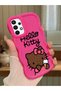 Samsung Galaxy A73 Compatible Case Camera Protector Red Silicone Couple Phone Case Kitty Pattern