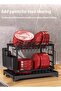 Stainless steel tableware storage rackdishwashing rack, kitchen storage rack multi-functional dish rack tableware storage rack tableware drain rack kitchen utensils and dishes storage chopsti - 4