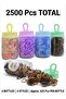 2500 Pcs Mini Elastic Hair Ties – Mutlicolor Soft Rubber Bands for Baby Girls & Kids | No Pull Ponytail Holders | Gentle, Durable Polybands|4 Bottles 4 Styles Each 625Pcs - 2