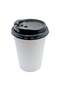 50Pcs 12Oz Disposable Cups with Black Lid for Cold & Hot Drinks - Ideal Coffee Cups Disposable for Cafes & Offices - 2