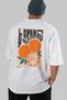 Orange Oversize Back Printed White T-Shirt Unisex 100% Cotton Premium Design Streetwear - 6