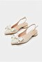 129-2307 Satin Sequin Bow Detailed 2.5 cm Heel Height Women's Shoes - 7