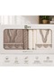 Nev Series -Blank Beige Cream- Velvet Cotton 6 Piece Family Bathrobe Set - 2