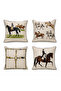 Equine Set of 4 Decorative Throw Pillow Covers 45 X 45 cm - 3