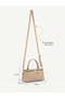 Women's Box Model Leather Handle Zippered Crossbody Handbag and Shoulder Bag - 7