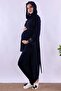 Effortt Maternity Pajama Set with Hijab and Nursing Features - Navy Blue - 3