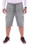 Men's Oversized Size Lycra Long Jeans Capri Gray with Cargo Pockets Below the Knee, Suitable for Weight Ranges 115-176 kg