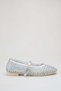 Women's Silver Hand Knitted Buckle Straw Look Comfortable Daily Buckle Ballerina Shoes Seferie - 4