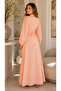 - Peach Pearl Waist Modest Maxi Dress - 3