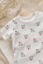 Unisex Baby Organic Cotton Summer Short Sleeve Ribbed Mom Dad Patterned Jumpsuit 0-12 Months - 3