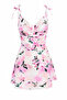 Embroidered Pink Floral Mini Dress