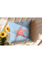 Blue Striped Star Patterned Pillow, Gift - 2