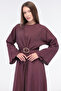 Bolerosu Buckle Decorated Glossy Dress - 4