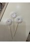 Stone-Embellished White Daisy Figured Long Toothpicks 10 Pieces 17 cm - 3