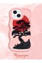 iPhone 14 Compatible Case Camera Protector Pink Silicone Couple Phone Case Tree Pattern - 2