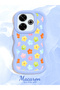 Redmi 13 4g Compatible Case Camera Protector Blue Silicone Couple Phone Case Floral Pattern - 2