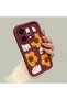 Oppo Reno 14 Pro 5g Compatible Case Camera Protector Burgundy Silicone Couple Phone Case Floral Pattern - 3
