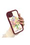 Oppo A15S Compatible Case Camera Protector Claret Red Silicone Couple Phone Case Floral Pattern - 2