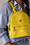 Yellow Women's Parachute Fabric Lightweight Daily Backpack Multi-Compartment Zippered School Travel City Use - 4