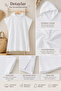 Children's Hooded Beach Poncho 100% Cotton Muslin Sea Pool Bathrobe White - 2