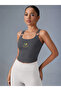 Women's White Overbust Lace up Long Sleeve Crop - 2