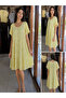 Pool Necklace Collar, Short Sleeve Flowery Oversize Woven Dress