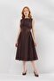 Dress with Stitching Detail in Brown