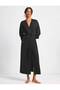Women's Combed Cotton Long Dressing Gown – Lace Detailed Belted Comfortable Nightgown Top Home Wear - 3