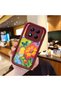 Xiaomi Redmi Note 14 Pro Plus 5g Compatible Case Camera Protector Burgundy Silicone Couple Phone Case Butterfly Pattern