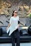 Women's 100% Cotton Asymmetrical Cut Flowy Cape Blouse Sun418 - 6