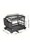 Black Dish Drying Rack With Knife Fork Holder And Cutting Board Rack - 3